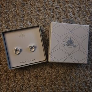 Disney Silver Cubic Zirconia Mickey Earrings